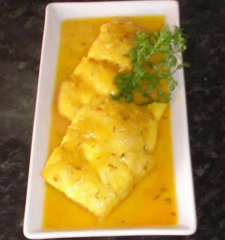 Filetes de gallo con vino