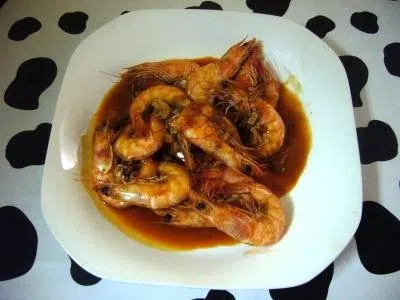 Gambas flambeadas